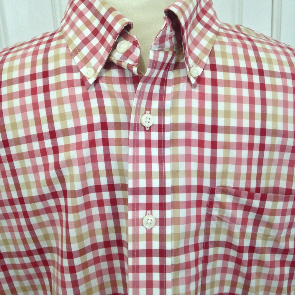 L.L. BEan plaid men's dress shirt size xl checked
